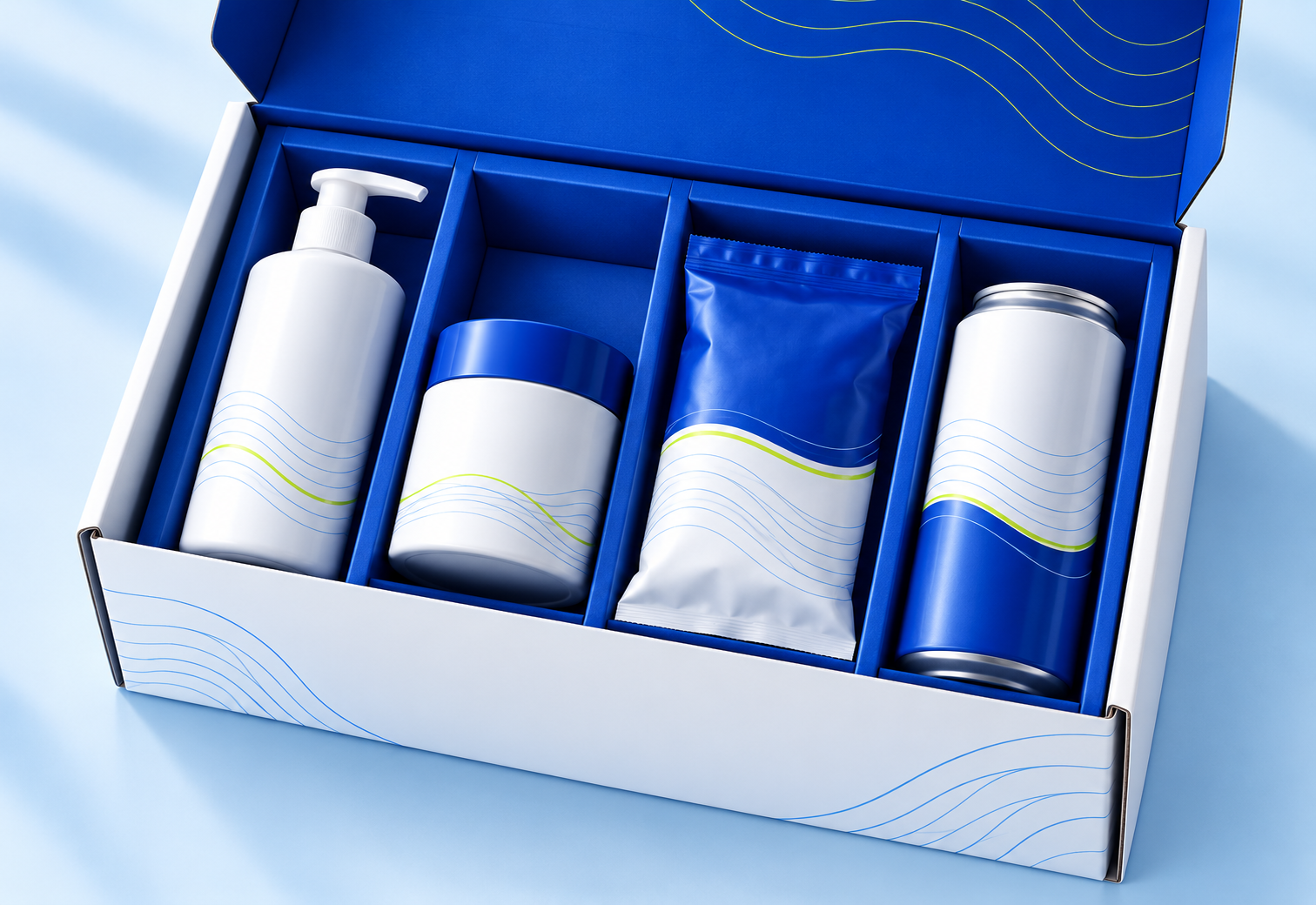 Mixed consumer products packed for ecommerce fulfillment