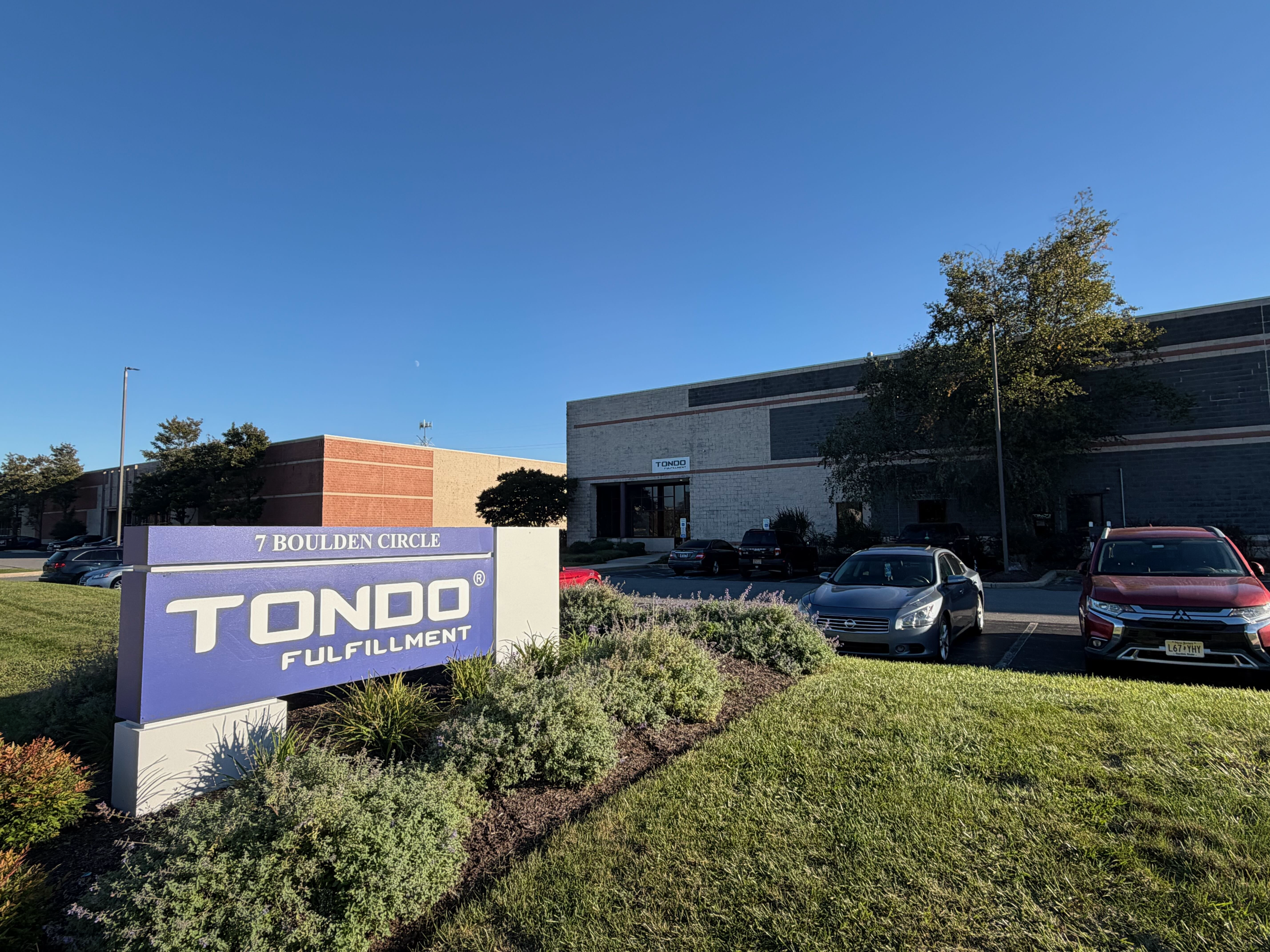Tondo Fulfillment sign and Delaware hub at 7 Boulden Circle